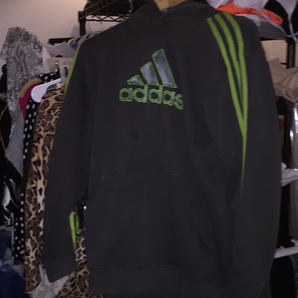 Green Adidas sweatshirt size large.